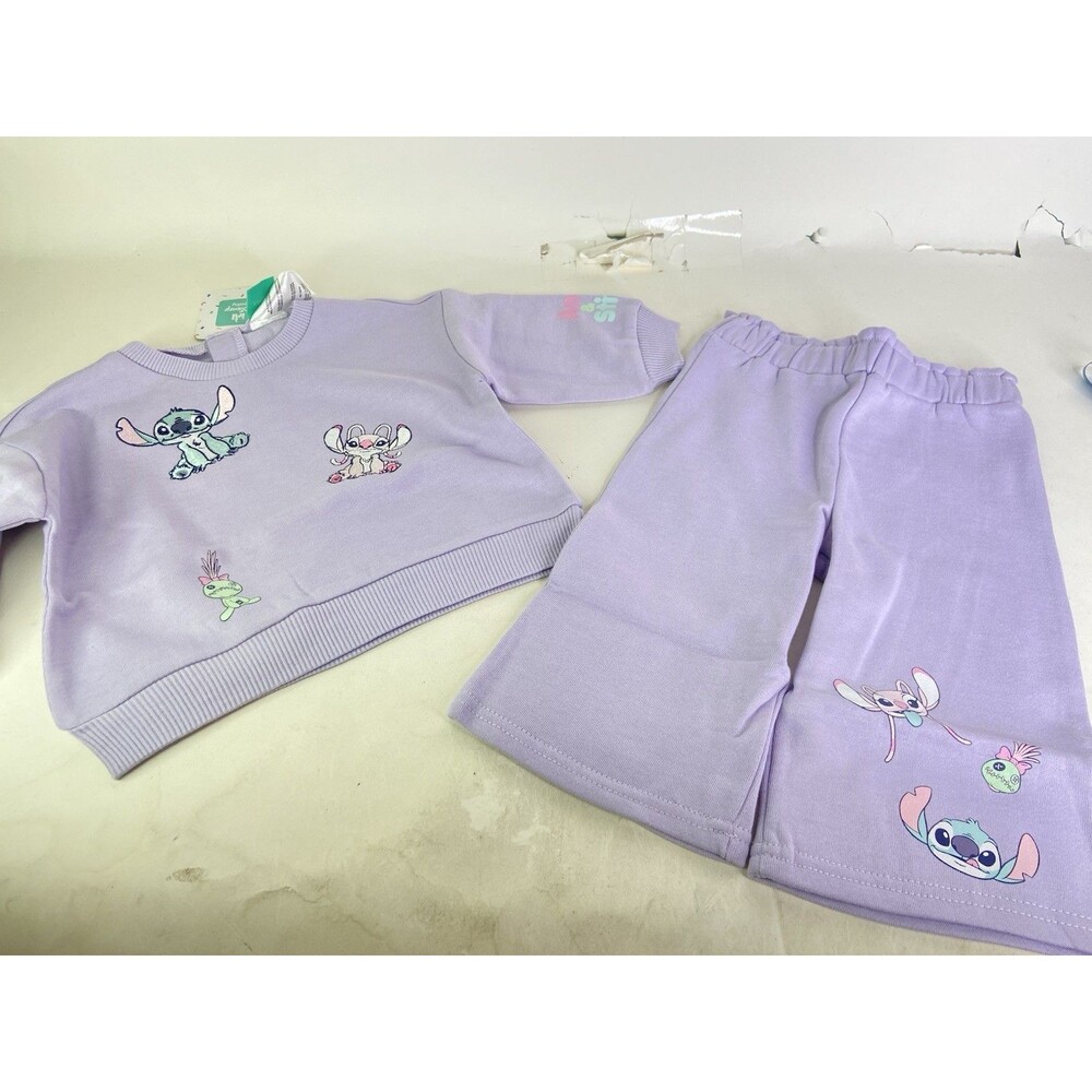 Disney Lilo and Stitch Sweatshirt Pants Outfit Sweat Set Baby Girls 12 Months
